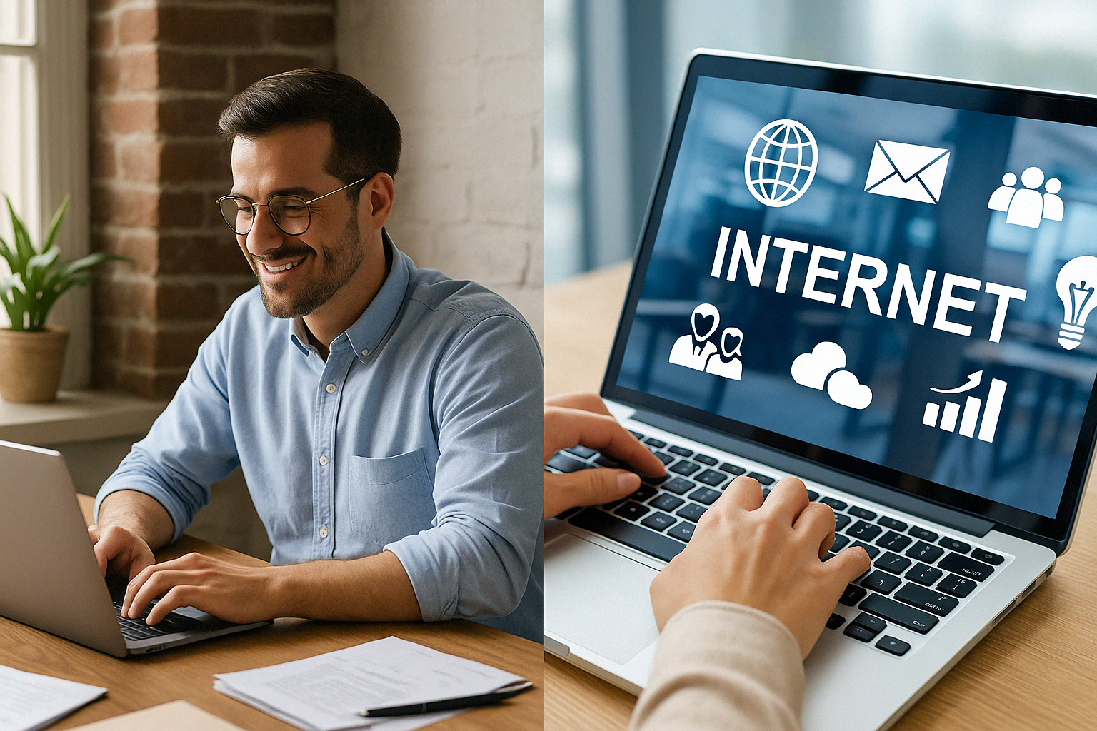 Ilustración sobre el uso de Internet y herramientas online